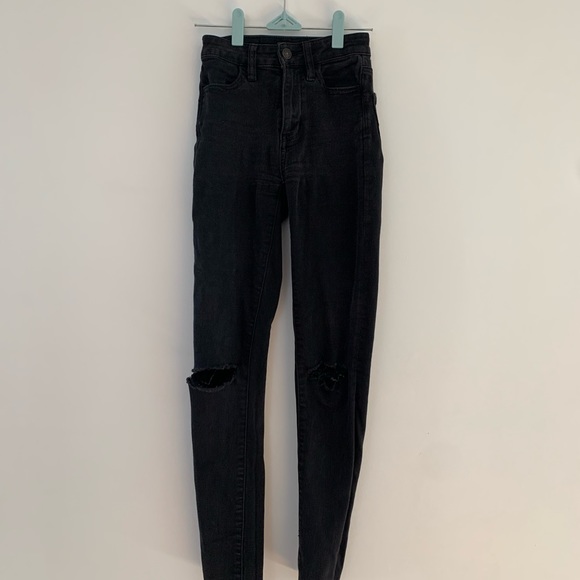 000 skinny jeans knee rips american eagle - Picture 1 of 10